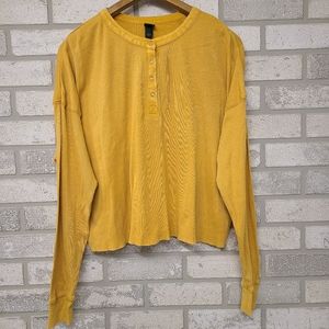 Wild Fable Long Sleeve Oversized Shirt Gold Size Large